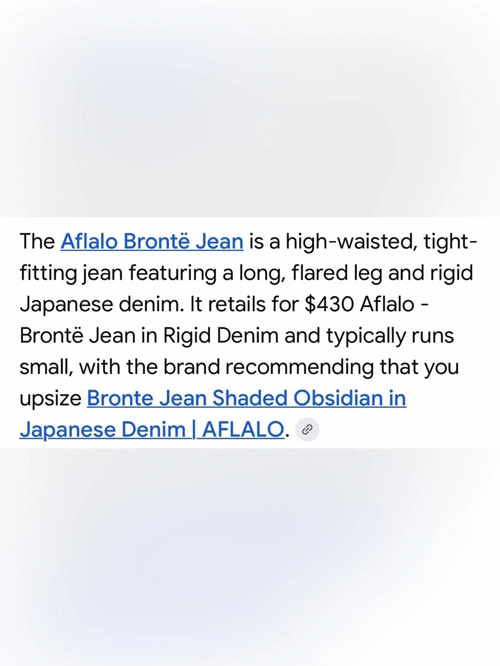 AFLALO NEW YORK BRONTË JEANS HIGH WAISTED TIGHT FIT FLARED JEANS RIGID DENIM 26 - Picture 15 of 16